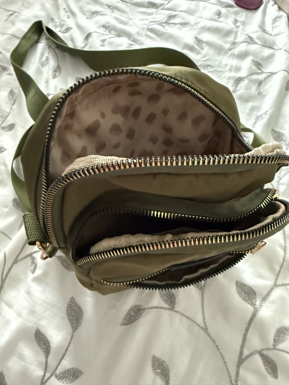 Kedzie Olive Crossbody Bag with Adjustable Strap - Picture 2 of 2